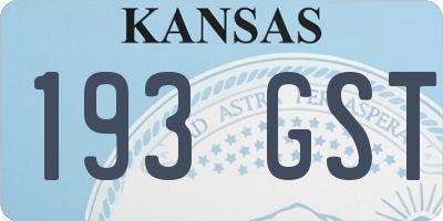 KS license plate 193GST