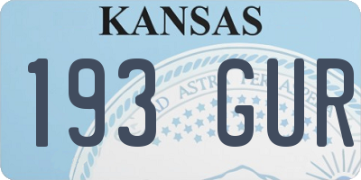 KS license plate 193GUR