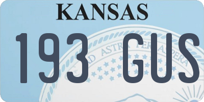 KS license plate 193GUS