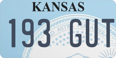 KS license plate 193GUT