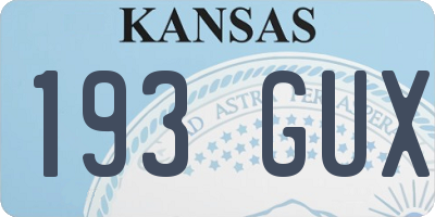 KS license plate 193GUX