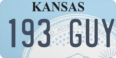 KS license plate 193GUY