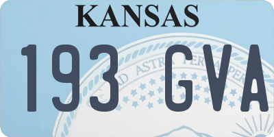 KS license plate 193GVA