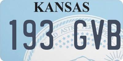 KS license plate 193GVB