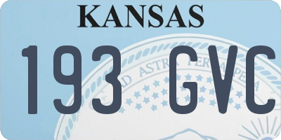 KS license plate 193GVC