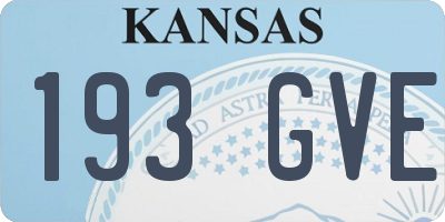 KS license plate 193GVE
