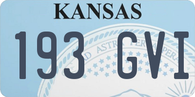 KS license plate 193GVI