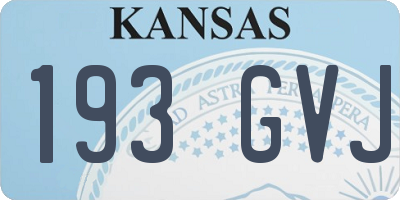 KS license plate 193GVJ