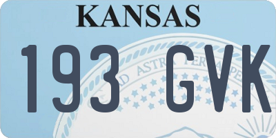 KS license plate 193GVK