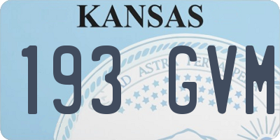 KS license plate 193GVM