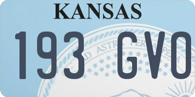 KS license plate 193GVO
