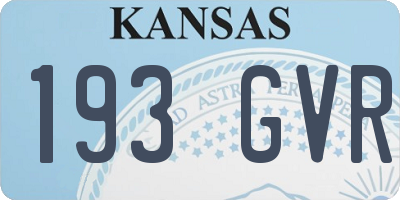 KS license plate 193GVR