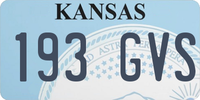 KS license plate 193GVS
