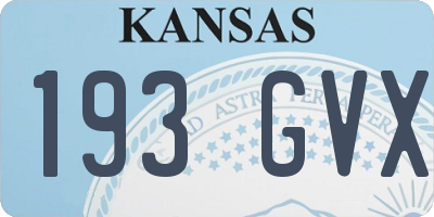 KS license plate 193GVX