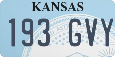 KS license plate 193GVY