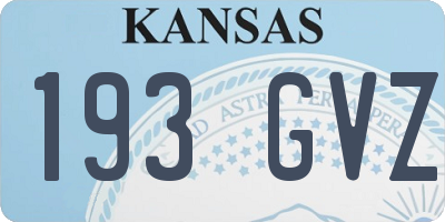 KS license plate 193GVZ