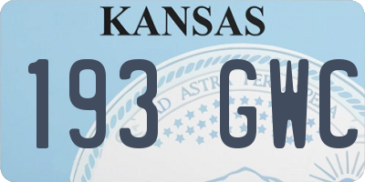 KS license plate 193GWC