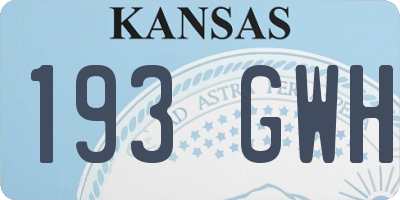 KS license plate 193GWH