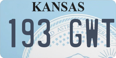 KS license plate 193GWT