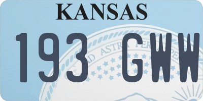 KS license plate 193GWW