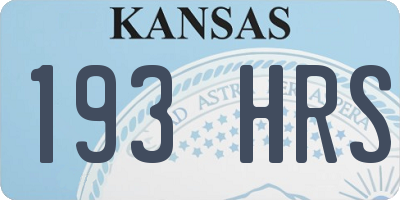 KS license plate 193HRS