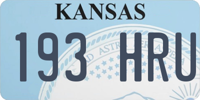 KS license plate 193HRU