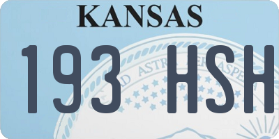KS license plate 193HSH