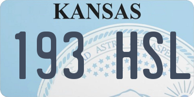 KS license plate 193HSL