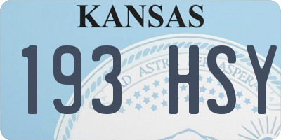 KS license plate 193HSY