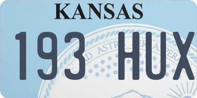 KS license plate 193HUX