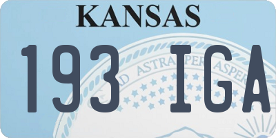 KS license plate 193IGA