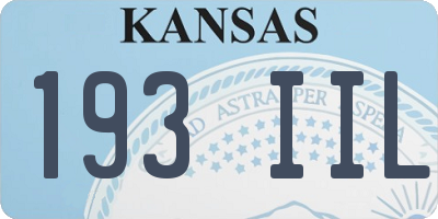 KS license plate 193IIL