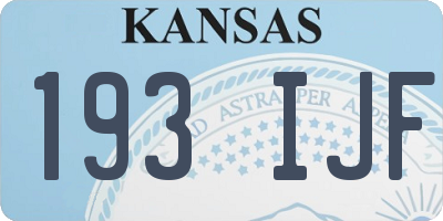 KS license plate 193IJF