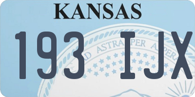 KS license plate 193IJX