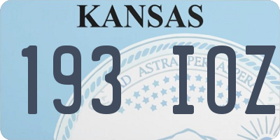 KS license plate 193IOZ