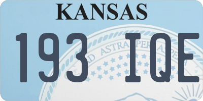 KS license plate 193IQE