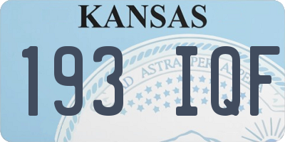 KS license plate 193IQF