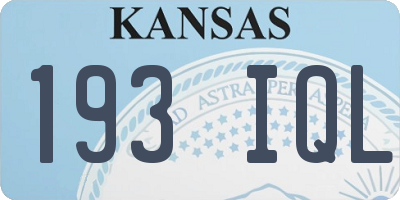 KS license plate 193IQL