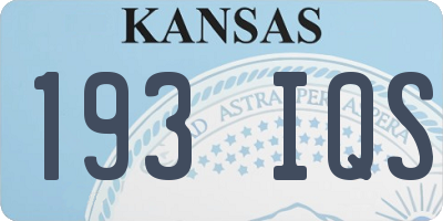 KS license plate 193IQS