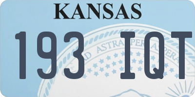 KS license plate 193IQT