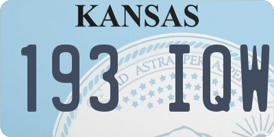 KS license plate 193IQW