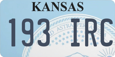 KS license plate 193IRC