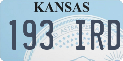 KS license plate 193IRD