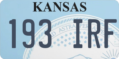KS license plate 193IRF