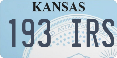 KS license plate 193IRS