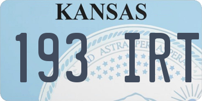 KS license plate 193IRT