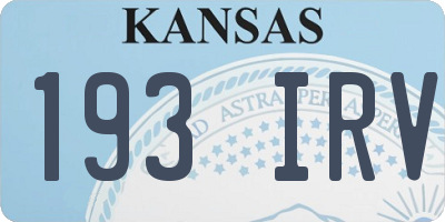 KS license plate 193IRV