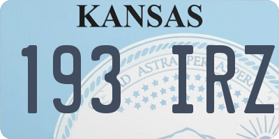 KS license plate 193IRZ