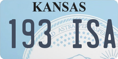 KS license plate 193ISA