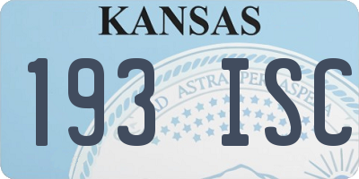 KS license plate 193ISC